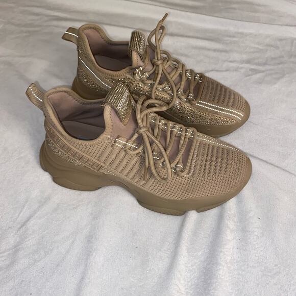 Girly Coquette Sparkly Steve Madden Maxima Rhinestone Chunky Festival Sneakers - Picture 1 of 9